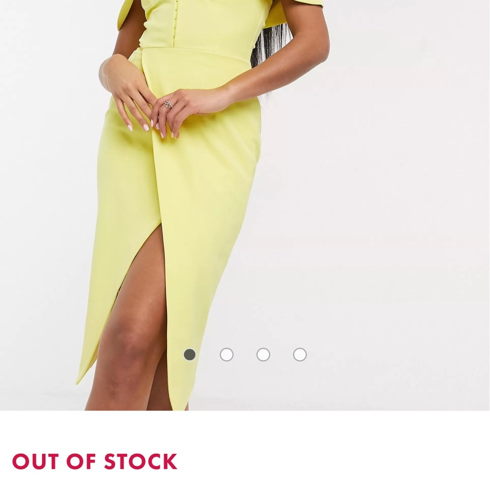 NWT.  Lavish Alice yellow midi dress. - Picture 3 of 6